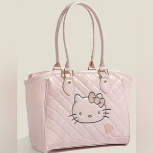 NEW Hello Kitty Butterly Pink Quilted Tote Bag